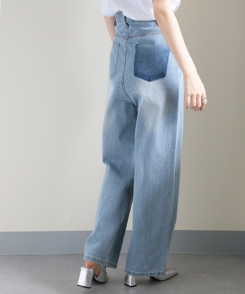 MAISON BREEZE（メゾンブリーズ）の「【MAISON BREEZE】バックポケットストレート加工デニム 223-703-3232 DTK（デニムパンツ・レディース・ブルー/ライトブルー・S/M）」の5枚目の写真