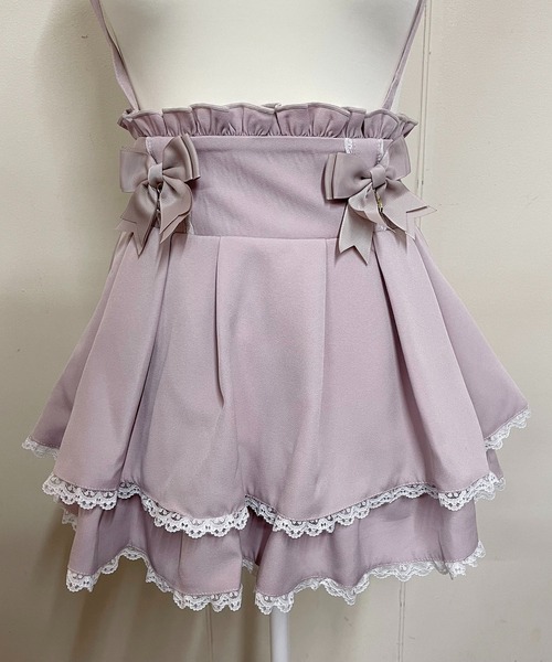 MA*RS（アメーバーマーズ）の「【もえにゃちゃんコラボ】二段フリルリボンスカパン（スカート・レディース・ピンク/グレー/ブラック/ホワイト×ブラック・FREE）」の21枚目の写真