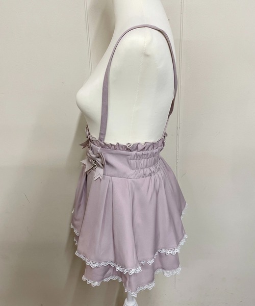 MA*RS（アメーバーマーズ）の「【もえにゃちゃんコラボ】二段フリルリボンスカパン（スカート・レディース・ピンク/グレー/ブラック/ホワイト×ブラック・FREE）」の19枚目の写真