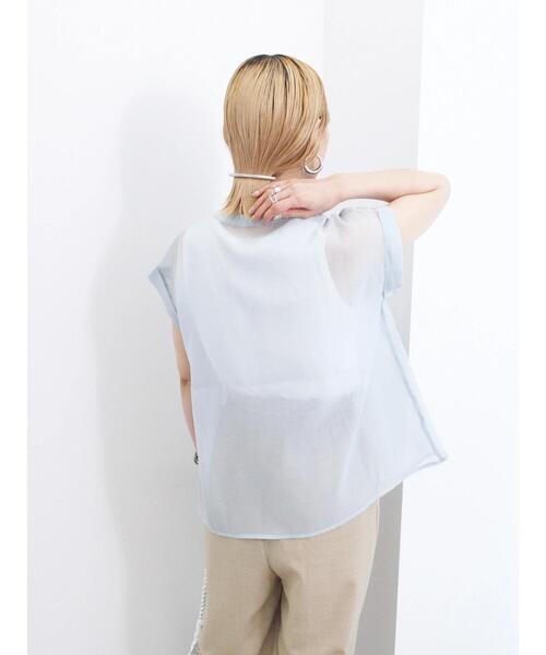 Jane Marple ブルーストライプブラウス osharewalker ブラウス レディース 春夏 トップス シャツ 七分袖