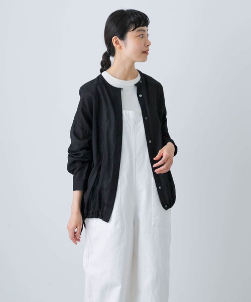 土日限定価格【かぐれ】未使用に近いコットンフライフロントシャツカーデ黒 かぐれ（カグレ）の「コットンフライフロントシャツカーデ
