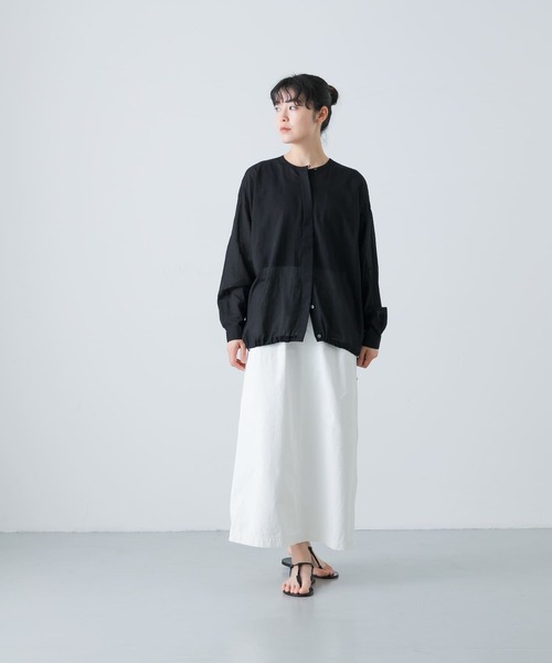 土日限定価格【かぐれ】未使用に近いコットンフライフロントシャツカーデ黒 かぐれ（カグレ）の「コットンフライフロントシャツカーデ