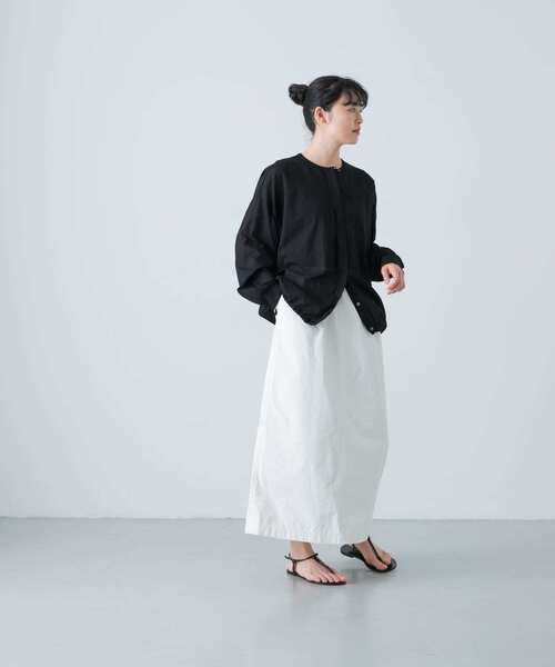 土日限定価格【かぐれ】未使用に近いコットンフライフロントシャツカーデ黒 かぐれ（カグレ）の「コットンフライフロントシャツカーデ