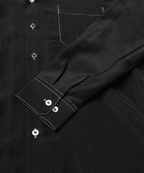 Jieda（ジエダ）の「RAYON WOOL OPEN COLLAR SHIRT（シャツ/ブラウス・メンズ・ブラック/ベージュ/グリーン・1/2）」の5枚目の写真