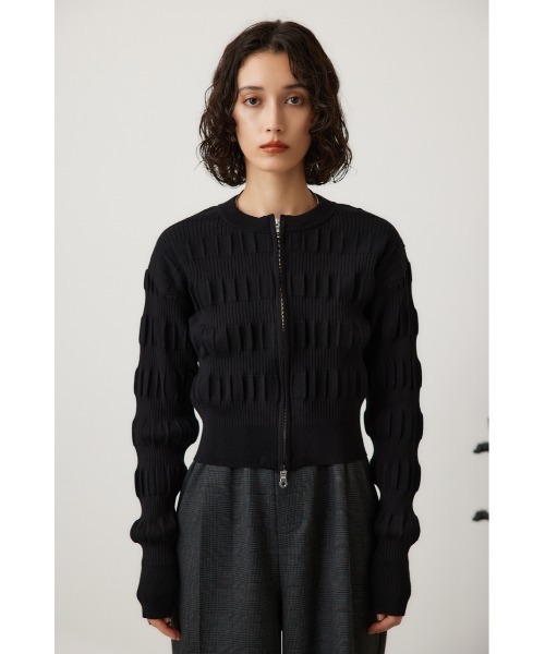 crie conforto(クリーコンフォルト)の「スモッキングリブカーデ(カーディガン/ボレロ・レディース・ベージュ/バーガンディー/ブラック/チャコールグレー・FREE)」の8枚目の写真