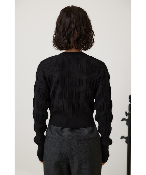 crie conforto(クリーコンフォルト)の「スモッキングリブカーデ(カーディガン/ボレロ・レディース・ベージュ/バーガンディー/ブラック/チャコールグレー・FREE)」の10枚目の写真