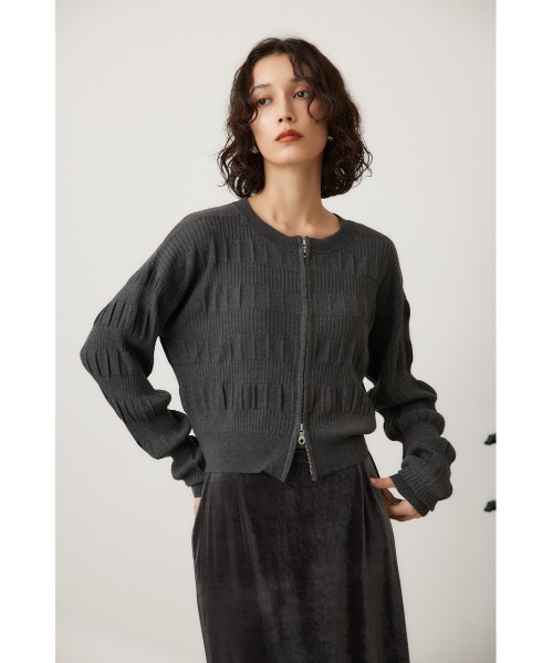 crie conforto(クリーコンフォルト)の「スモッキングリブカーデ(カーディガン/ボレロ・レディース・ベージュ/バーガンディー/ブラック/チャコールグレー・FREE)」の17枚目の写真