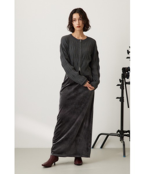 crie conforto(クリーコンフォルト)の「スモッキングリブカーデ(カーディガン/ボレロ・レディース・ベージュ/バーガンディー/ブラック/チャコールグレー・FREE)」の18枚目の写真