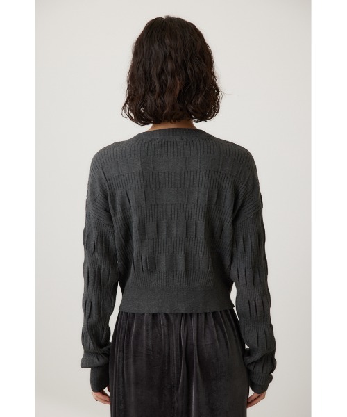 crie conforto(クリーコンフォルト)の「スモッキングリブカーデ(カーディガン/ボレロ・レディース・ベージュ/バーガンディー/ブラック/チャコールグレー・FREE)」の21枚目の写真