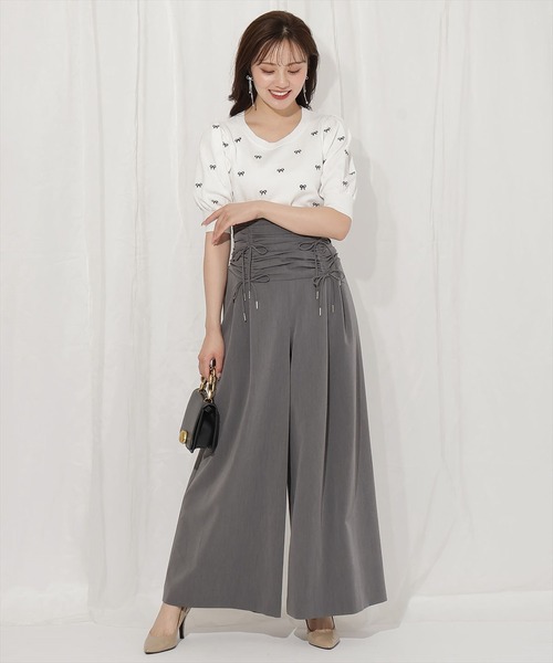 WILLSELECTION(ウィルセレクション)の「ドロスト風リボンワイドパンツ(その他パンツ・レディース・ネイビー/ピンク/チャコールグレー・SMALL/MEDIUM)」の10枚目の写真
