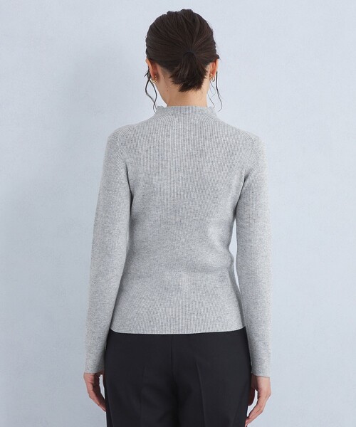 【セール】リブ ラメ ボトルネック ニット グレー -ウォッシャブル-（ニット/セーター）｜green label relaxing（グリーンレーベルリラクシング）