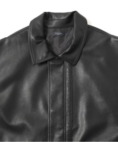 GLAZOS（グラソス）の「【大人向けサイズあり】合皮ブルゾン（ブルゾン・キッズ・ブラック・S/M/L/LL）」の6枚目の写真