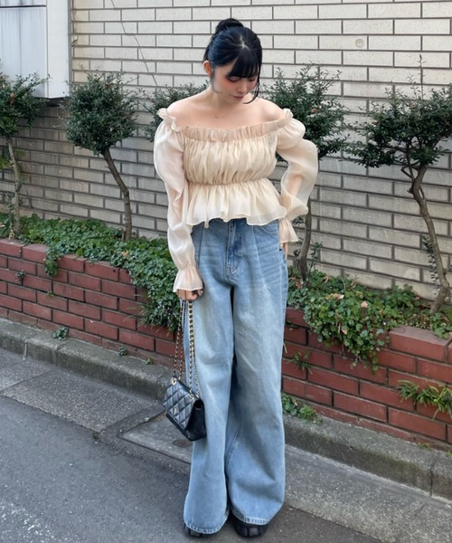 未使用品 ライト WRYHT タグ付き 21AW  PLEATED NIGHT TOPS シャツ ブラウス ギャザー 長袖 オールドジョー取扱い 212WT-SH03 茶 1 約S ライト WRYHT タグ付き 21AW PLEATED NIGHT TOPS シャツ