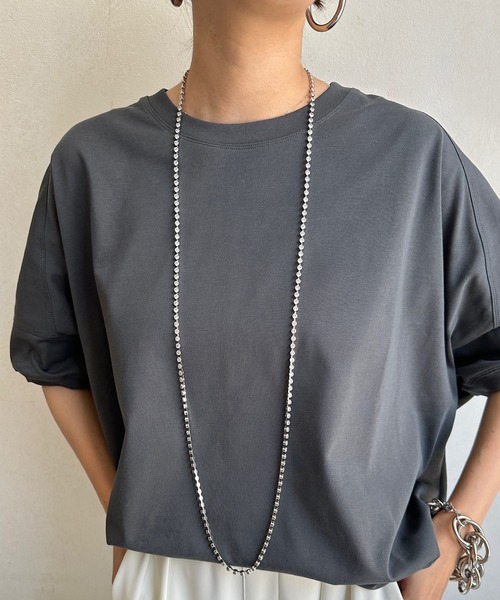 DouDou（ドゥドゥ）の「ラインストーンロングネックレス（ネックレス・レディース・シルバー・FREE）」の2枚目の写真