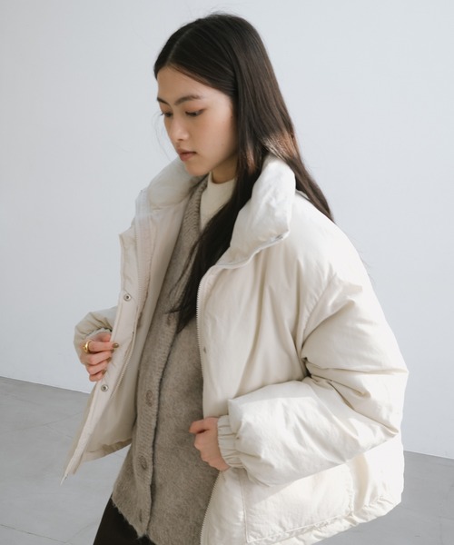 andme(アンドミー)の「ダブルポケット中綿ダウンジャケット(ダウンジャケット/コート・レディース・ブラック/アイボリー/グレー/ライトカーキ・M/L)」の18枚目の写真