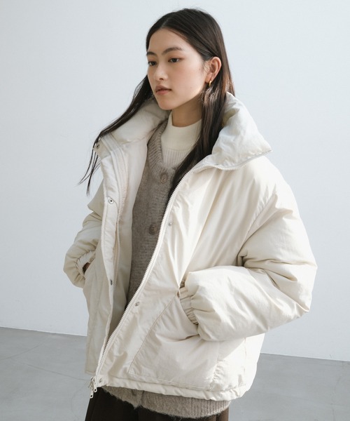 andme(アンドミー)の「ダブルポケット中綿ダウンジャケット(ダウンジャケット/コート・レディース・ブラック/アイボリー/グレー/ライトカーキ・M/L)」の21枚目の写真