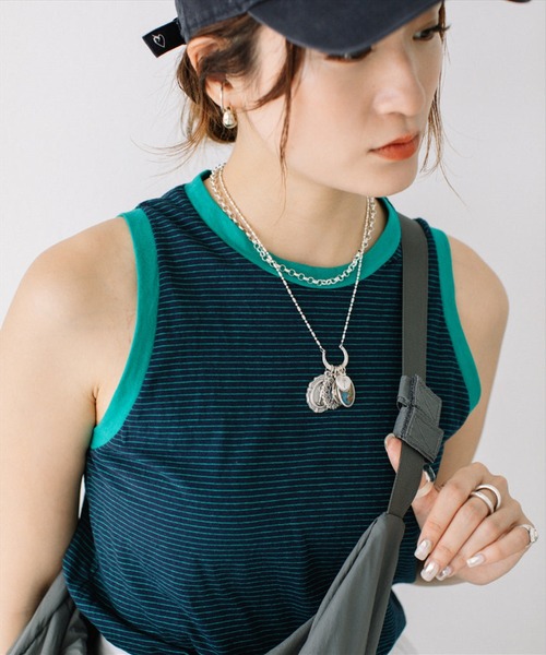SUWDEE(スーディー)の「thin border tank top(タンクトップ・レディース・ネイビー/オレンジ/ピンク・FREE)」の16枚目の写真