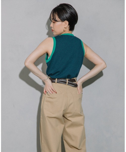 SUWDEE(スーディー)の「thin border tank top(タンクトップ・レディース・ネイビー/オレンジ/ピンク・FREE)」の18枚目の写真