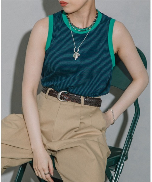 SUWDEE(スーディー)の「thin border tank top(タンクトップ・レディース・ネイビー/オレンジ/ピンク・FREE)」の19枚目の写真