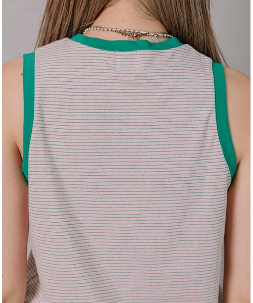SUWDEE(スーディー)の「thin border tank top(タンクトップ・レディース・ネイビー/オレンジ/ピンク・FREE)」の6枚目の写真