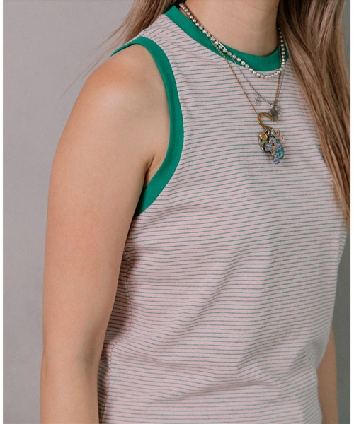 SUWDEE(スーディー)の「thin border tank top(タンクトップ・レディース・ネイビー/オレンジ/ピンク・FREE)」の7枚目の写真
