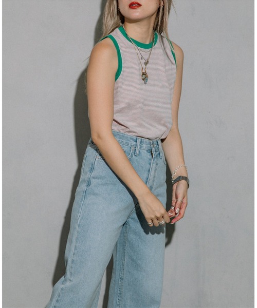 SUWDEE(スーディー)の「thin border tank top(タンクトップ・レディース・ネイビー/オレンジ/ピンク・FREE)」の13枚目の写真