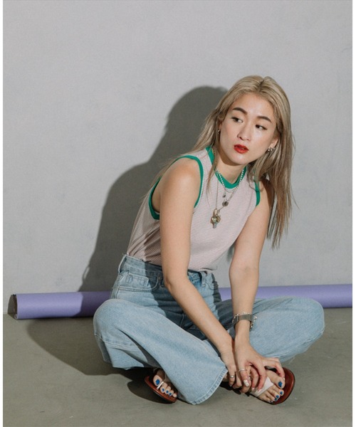 SUWDEE(スーディー)の「thin border tank top(タンクトップ・レディース・ネイビー/オレンジ/ピンク・FREE)」の10枚目の写真