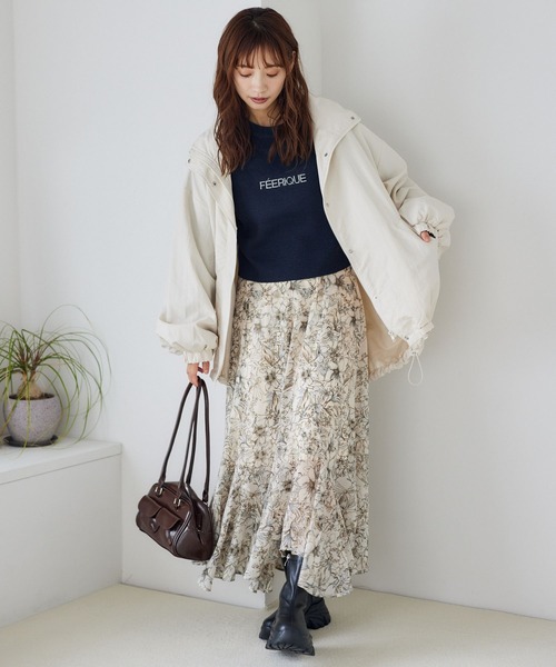 mysty woman（ミスティウーマン）の「ラメロゴニットプルオーバー　149821（ニット/セーター・レディース・ライトグレー/オフホワイト/ネイビー・FREE）」の9枚目の写真