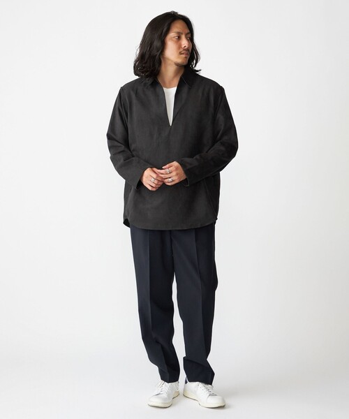 SHIPS(シップス)の「BENCH MARKING SHIRT: スキッパー ポリエステル フェイクスエード シャツ(シャツ/ブラウス・メンズ・グレー/ダークグレー/ベージュ・SMALL/MEDIUM/LARGE)」の5枚目の写真