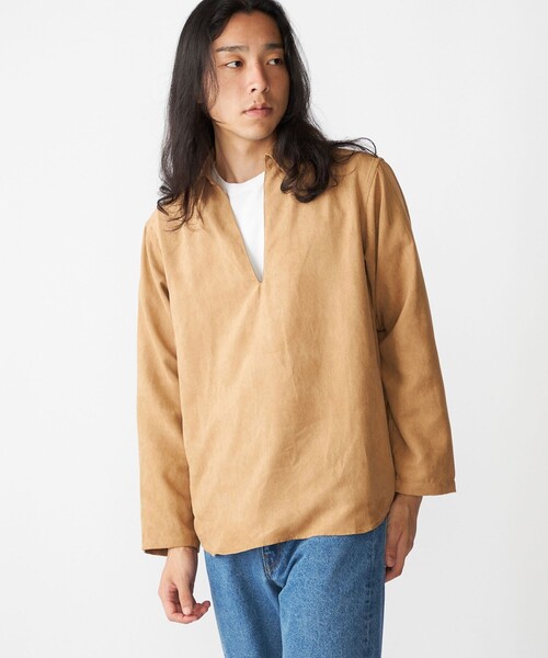 SHIPS(シップス)の「BENCH MARKING SHIRT: スキッパー ポリエステル フェイクスエード シャツ(シャツ/ブラウス・メンズ・グレー/ダークグレー/ベージュ・SMALL/MEDIUM/LARGE)」の11枚目の写真