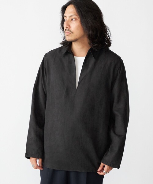 SHIPS(シップス)の「BENCH MARKING SHIRT: スキッパー ポリエステル フェイクスエード シャツ(シャツ/ブラウス・メンズ・グレー/ダークグレー/ベージュ・SMALL/MEDIUM/LARGE)」の16枚目の写真