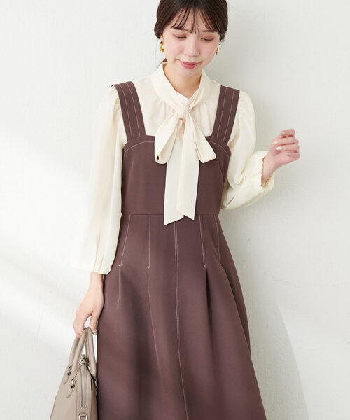 未使用品★マチャット　大きなお襟の異素材ブラウス 未使用品☆マチャット 大きなお襟の異素材ブラウス