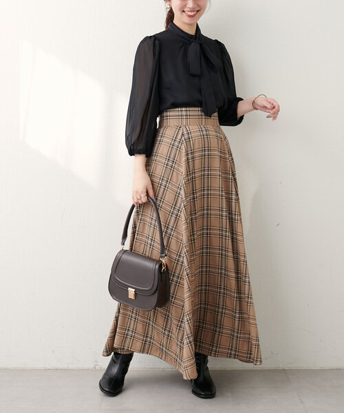 natural couture（ナチュラルクチュール）の「異素材使いお上品ボウタイブラウス（シャツ/ブラウス・レディース・その他1/ピンク/グレイッシュベージュ/アイボリー/ブラック・FREE）」の10枚目の写真