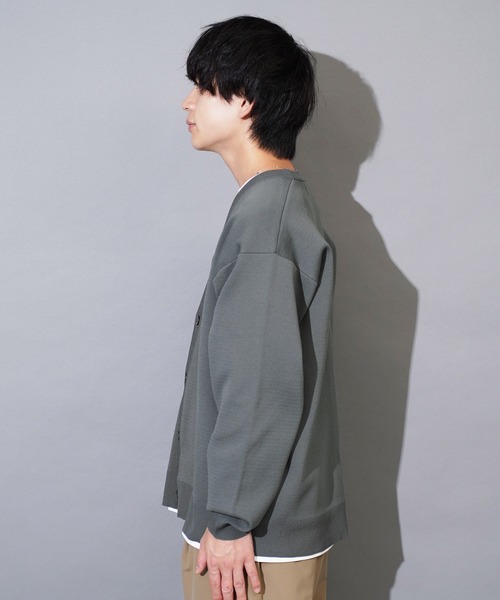 jiggys shop（ジギーズショップ）の「パフカルウォッシャブルミラノリブカーディガン（カーディガン/ボレロ・メンズ・ブラック/グレー系その他/チャコールグレー/ブルー系その他・SMALL/MEDIUM/LARGE/X-LARGE）」の8枚目の写真