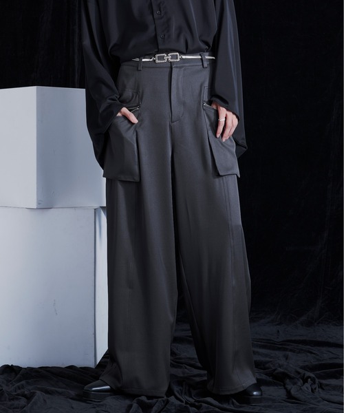 Ellno Loset（エルノロゼット）の「ZIPポケットワイドパンツ（その他パンツ・メンズ・チャコールグレー/ブラック・X-SMALL/SMALL/MEDIUM/LARGE）」の17枚目の写真