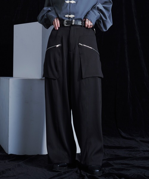 Ellno Loset（エルノロゼット）の「ZIPポケットワイドパンツ（その他パンツ・メンズ・チャコールグレー/ブラック・X-SMALL/SMALL/MEDIUM/LARGE）」の20枚目の写真