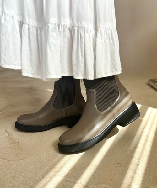 WA ORiental TRaffic（ダブルエーオリエンタルトラフィック）の「リブニットバックジップブーツ 42407（ブーツ・レディース・ブラウン/ベージュ/ブラック・S/M/L/LL）」の20枚目の写真