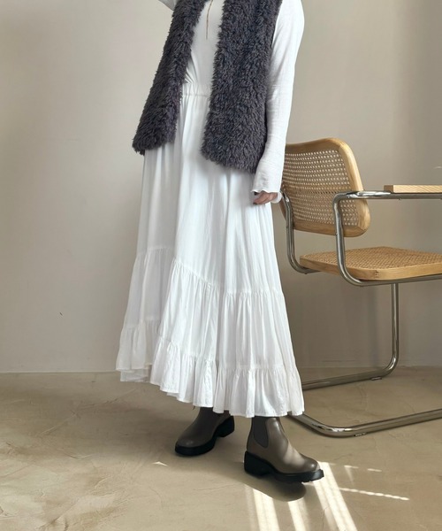 WA ORiental TRaffic（ダブルエーオリエンタルトラフィック）の「リブニットバックジップブーツ 42407（ブーツ・レディース・ブラウン/ベージュ/ブラック・S/M/L/LL）」の22枚目の写真