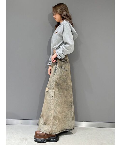 GYDA（ジェイダ）の「MCPスピンドルショートスウェットパーカー（パーカー・レディース・グレー/レッド/ブラック・FREE）」の7枚目の写真