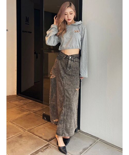 GYDA（ジェイダ）の「MCPスピンドルショートスウェットパーカー（パーカー・レディース・グレー/レッド/ブラック・FREE）」の17枚目の写真