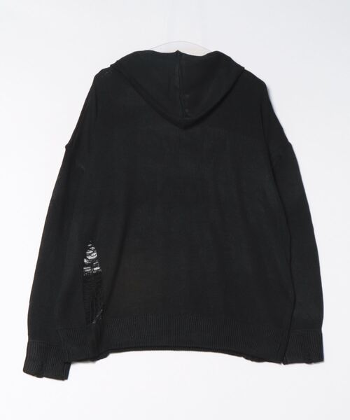 EGOIST（エゴイスト）の「ロゴダメージニットフーディ（ニット/セーター・レディース・ブルー/ホワイト/ブラック・FREE）」の9枚目の写真