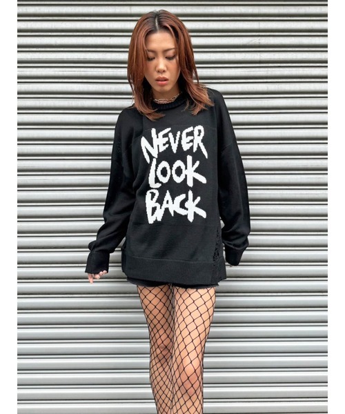 EGOIST（エゴイスト）の「ロゴダメージニットフーディ（ニット/セーター・レディース・ブルー/ホワイト/ブラック・FREE）」の22枚目の写真