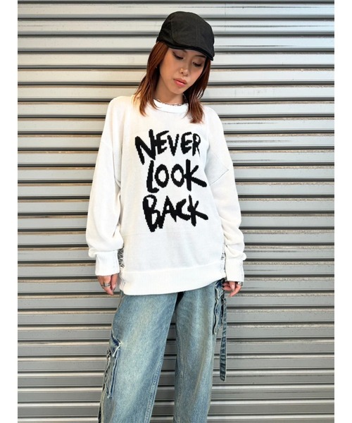 EGOIST（エゴイスト）の「ロゴダメージニットフーディ（ニット/セーター・レディース・ブルー/ホワイト/ブラック・FREE）」の20枚目の写真