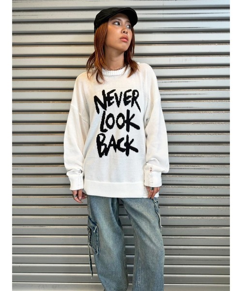 EGOIST（エゴイスト）の「ロゴダメージニットフーディ（ニット/セーター・レディース・ブルー/ホワイト/ブラック・FREE）」の21枚目の写真