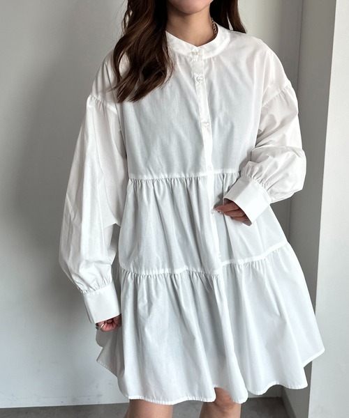 apres jour mignon（アプレジュールミニョン）の「袖ボリュームティアードブラウス【ZOZOTOWN限定アイテム】（シャツ/ブラウス・レディース・カーキ/アイボリー/ブラック/オフホワイト/チャコールグレー・X-LARGE/フリー）」の6枚目の写真