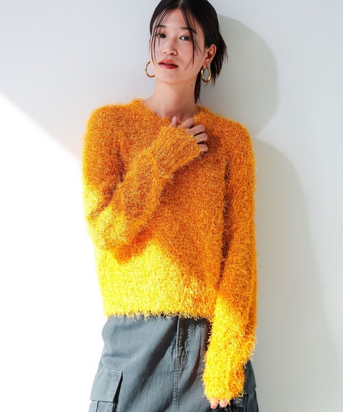 B:MING by BEAMS（ビーミングバイビームス）の「カラー シャギーニット（ニット/セーター・レディース・ホワイト系その他5/オレンジ/ブルー/パープル系その他4・ONE SIZE）」の4枚目の写真