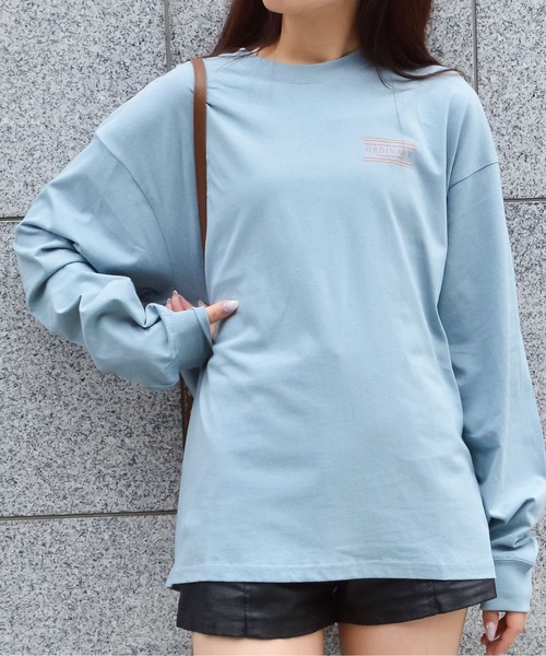 spiritoso(スピリトーゾ)の「【spiritoso】ORDINARYプリントロンTEE(Tシャツ/カットソー・レディース・オフホワイト/ネイビー/サックスブルー/オリーブ・FREE)」の12枚目の写真