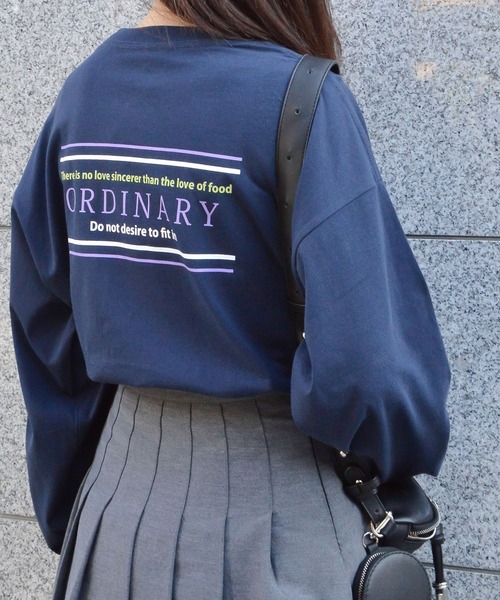 spiritoso(スピリトーゾ)の「【spiritoso】ORDINARYプリントロンTEE(Tシャツ/カットソー・レディース・オフホワイト/ネイビー/サックスブルー/オリーブ・FREE)」の17枚目の写真