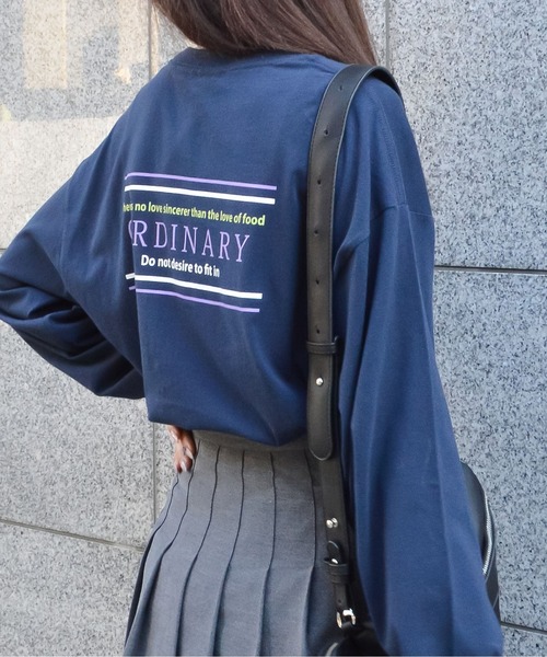 spiritoso(スピリトーゾ)の「【spiritoso】ORDINARYプリントロンTEE(Tシャツ/カットソー・レディース・オフホワイト/ネイビー/サックスブルー/オリーブ・FREE)」の18枚目の写真