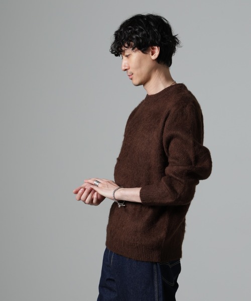 NANO universe(ナノユニバース)の「モヘヤライクプルオーバーニット(ニット/セーター・メンズ・ブラック/ブラウン/グリーン/パープル/ネイビー・S/M/L)」の14枚目の写真